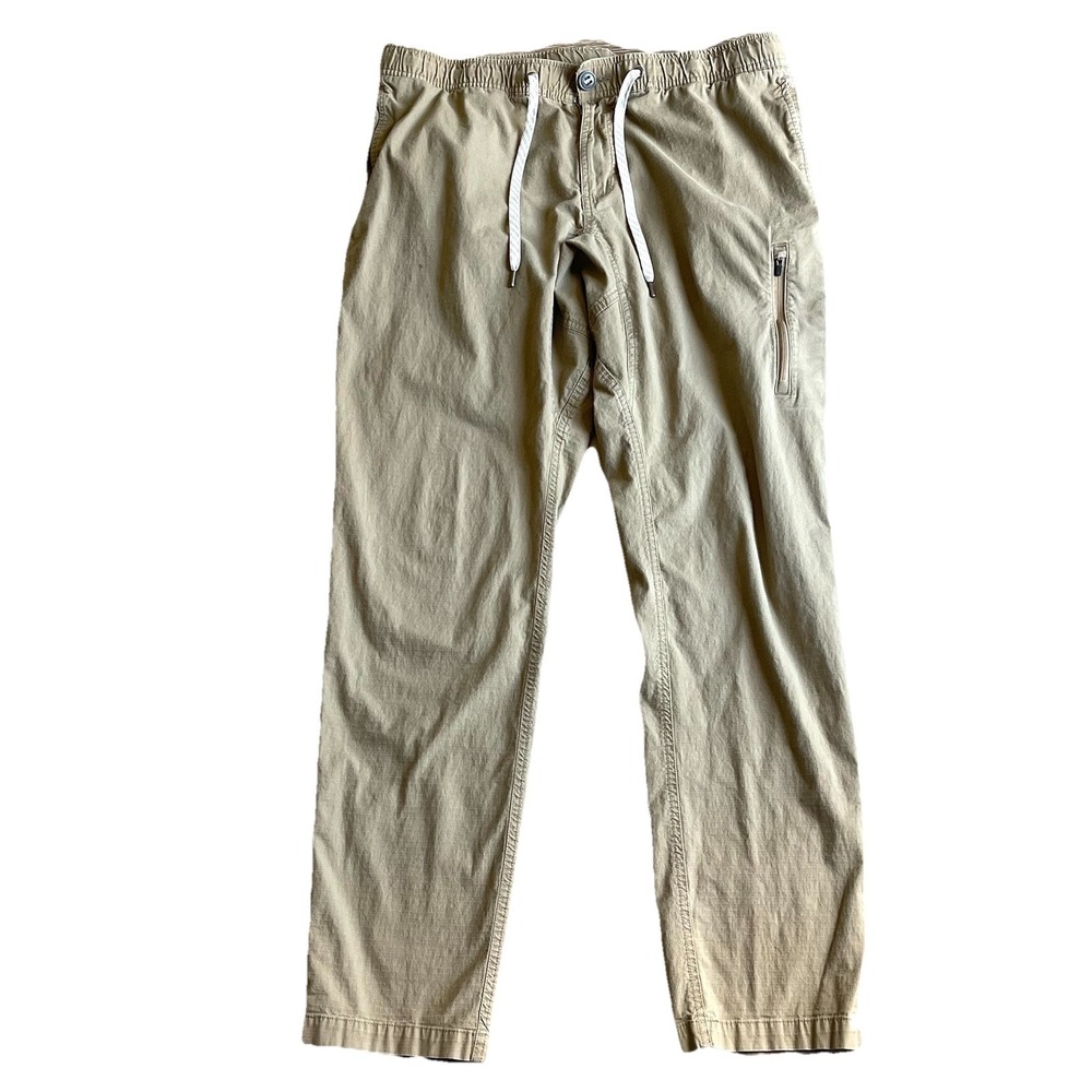 Vuori Women's Ripstop XL Pants Khaki Climbing Hiking Performance Elastic Waist**